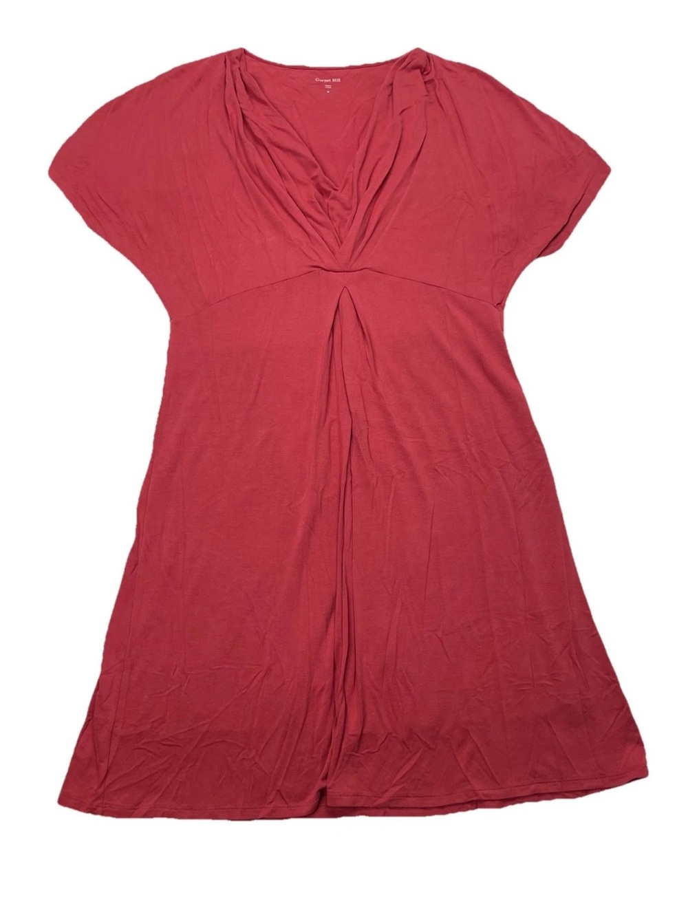 Garnet Hill Women’s Size M Medium Pink Lined Midi Dress Viscose Quiet Luxury